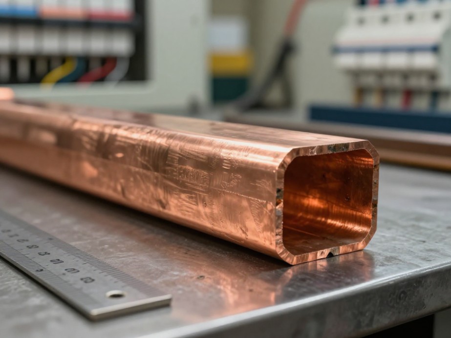 The 63x10mm copper busbar cross-section — the workhorse of electrical distribution.